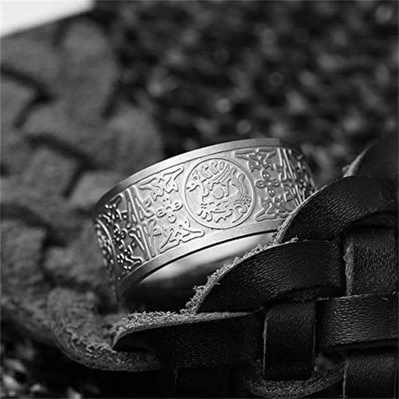 Buddha Stones Cuatro Guardian Bestia Dragón Tigre Blanco Suzaku Basalto Tallado Éxito Suerte Anillo