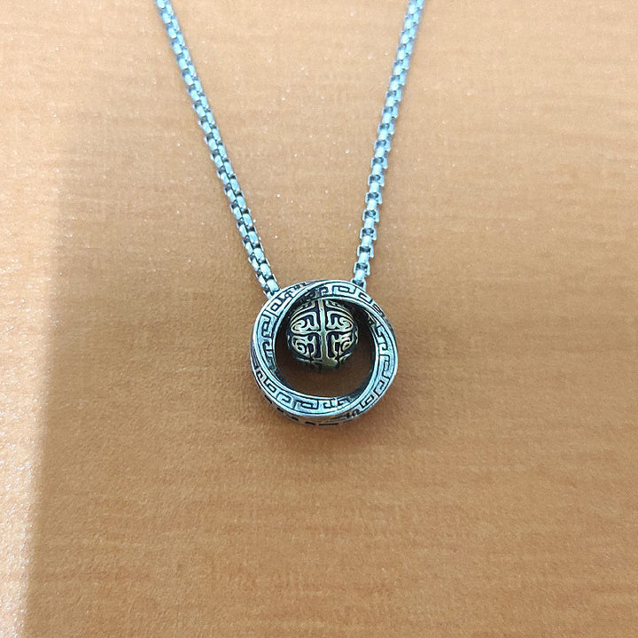 Colgante de collar de riqueza de cobre con cuentas de la suerte Mobius de Buddha Stones