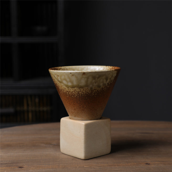 Taza de café de cerámica con degradado Vintage de Buddha Stones, taza de café expreso con leche y té con Base de 200ml