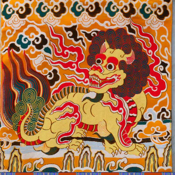 Arte de pared con borlas coloridas y espirituales de Feng Shui Kirin