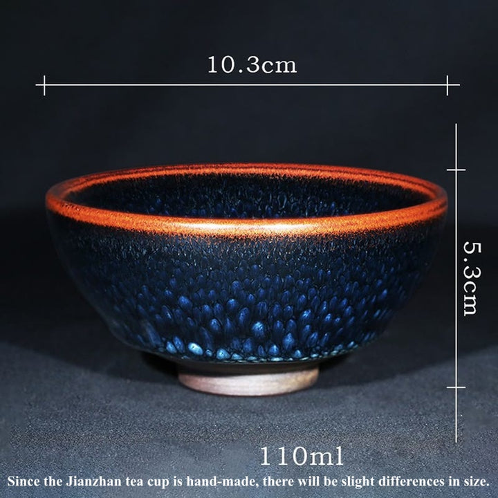 Buddha Stones hechas a mano, punto de Francolinus azul, taza de té de cerámica china Jianzhan, tazón de taza de té de Kung Fu - image 7