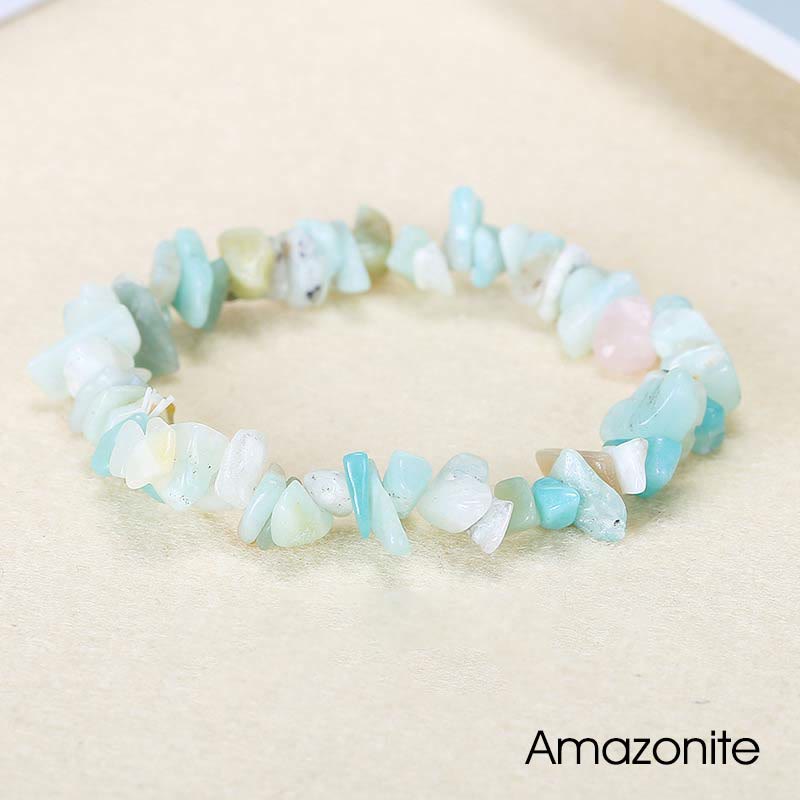 Pulsera calmante de calidez de piedra de cristal de forma irregular natural - Amazonita (circunferencia de la muñeca: 15-18 cm) - image 40