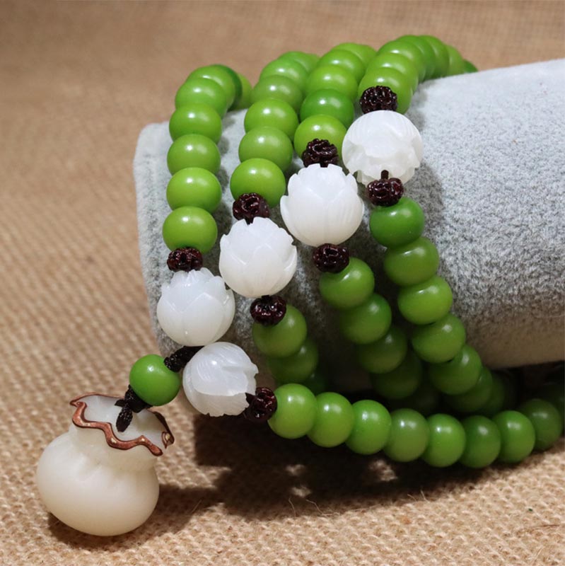 Pulsera de sabiduría Mala con 108 cuentas de semillas de Bodhi naturales