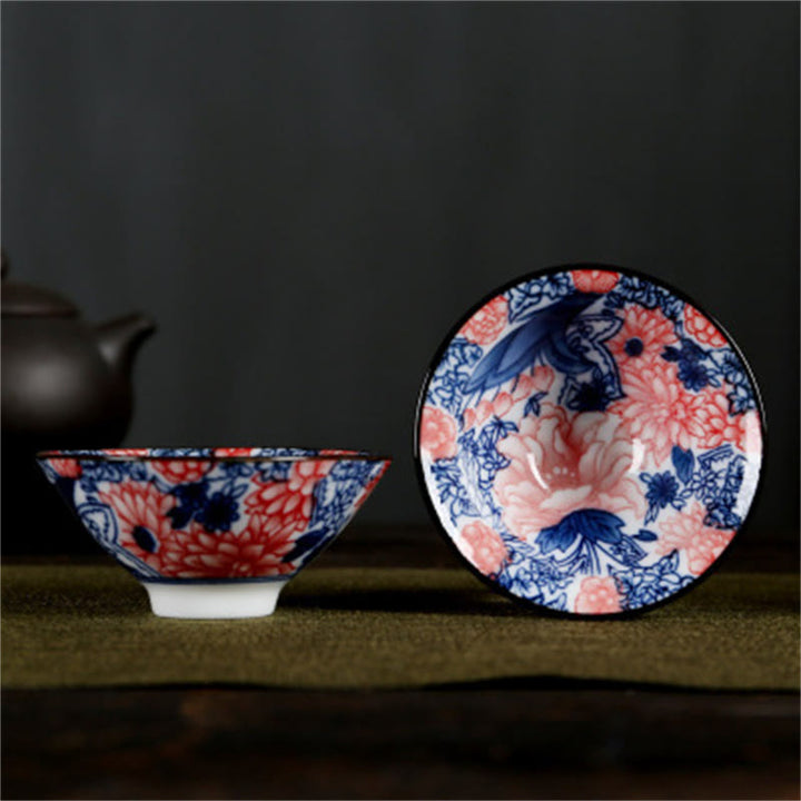 Taza de té de Buddha Stones, flores, carácter Fu, montañas, loto, flores de cerezo, taza de té de Kung Fu
