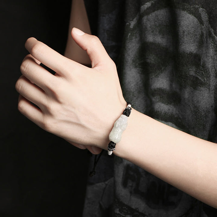 Pulsera de cuerda trenzada de Buddha Stones hecha a mano de Jade Natural PiXiu suerte prosperidad - image 9