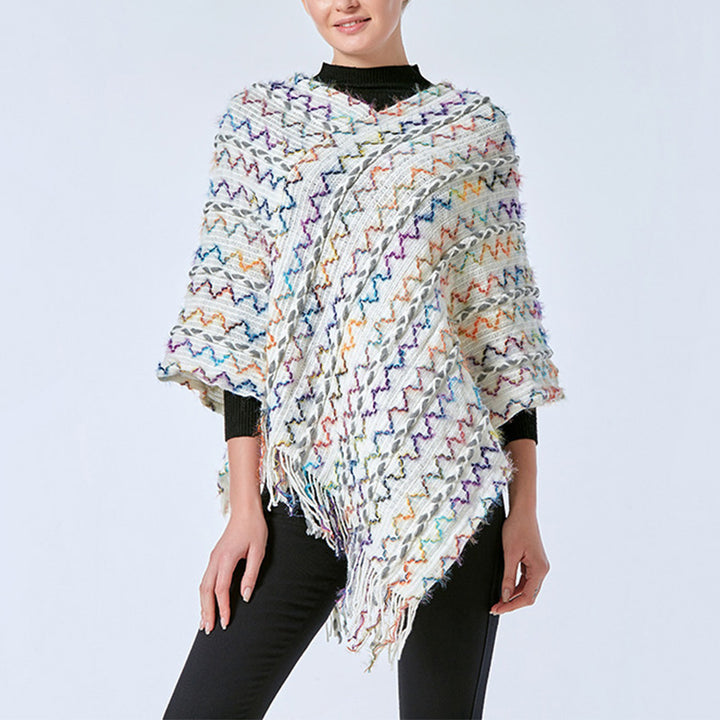 Buddha Stones tibetano colorido chal a rayas borlas jersey invierno acogedor viaje bufanda abrigo