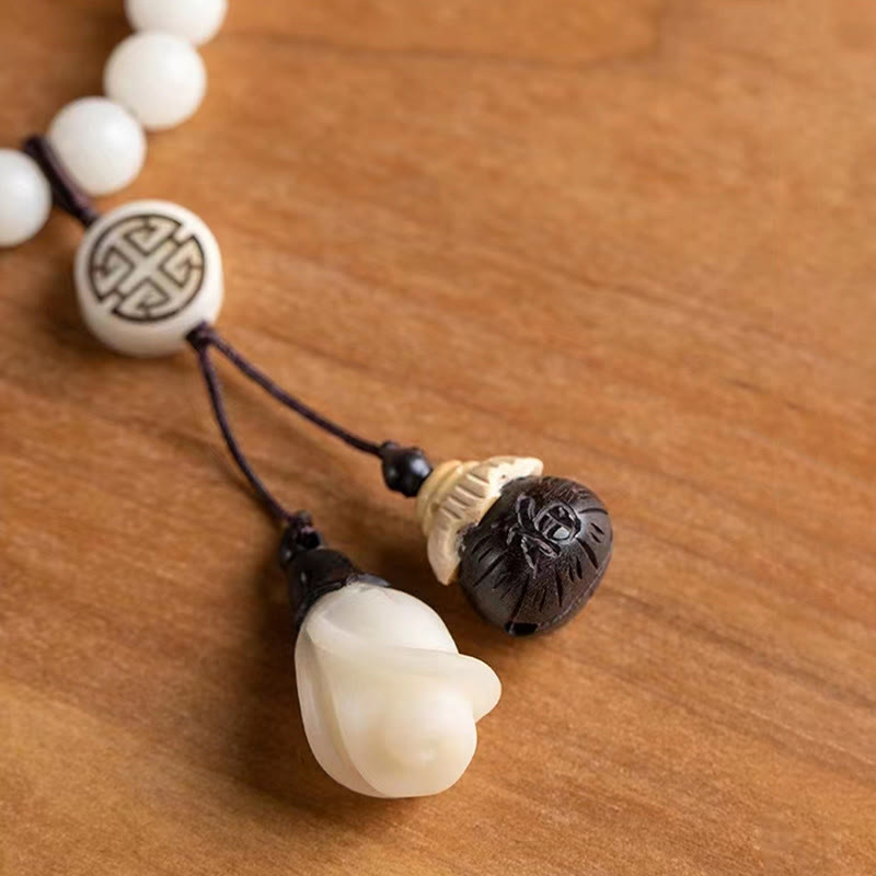 Pulsera calmante de semillas de Bodhi de sándalo verde natural con Buddha Stones