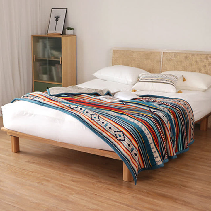 Manta de cama suave y cálida geométrica