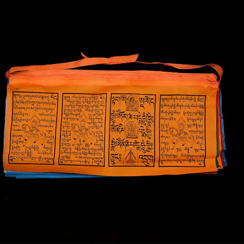 Buddha Stones Bandera de oración tibetana para exteriores, 25 piezas, con diseño de caballo de viento de 5 colores y espíritu auspicioso. - 22,5 metros - image 0