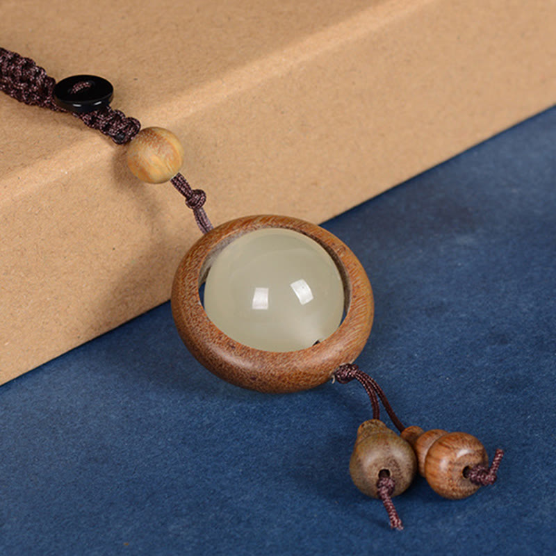 Buddha Stones, sándalo rojo, madera de ébano, sándalo verde, cuentas luminosas de la suerte, calabaza, llavero de la paz