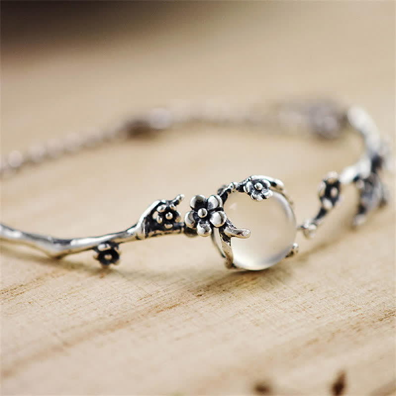 Pulsera Positiva Calcedonia Flor de Ciruelo Buddha Stones