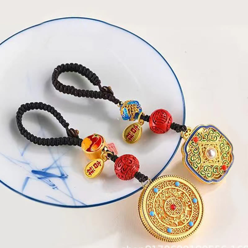 Llavero con dije de Ruyi con bendición del personaje Fu de Buddha Stones