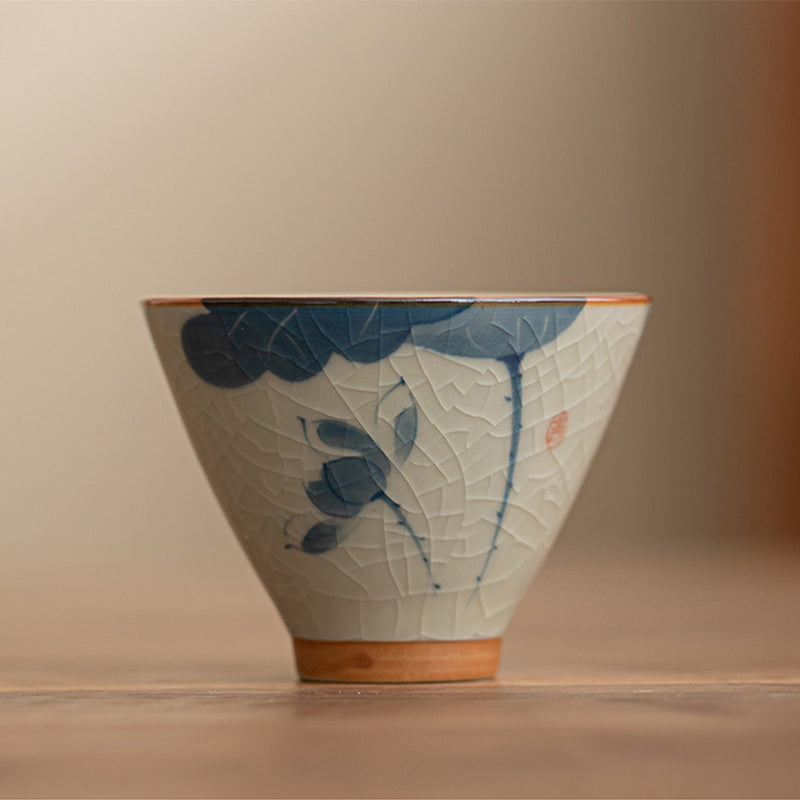 Taza de té de cerámica con Buddha Stones , barco caqui, pez Koi, loto, taza de té de Kung Fu, 50ml