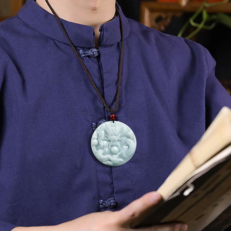 ❗❗❗Una venta flash: collar de cadena con amuleto de éxito de jade y dragón del zodíaco chino con Buddha Stones - image 5