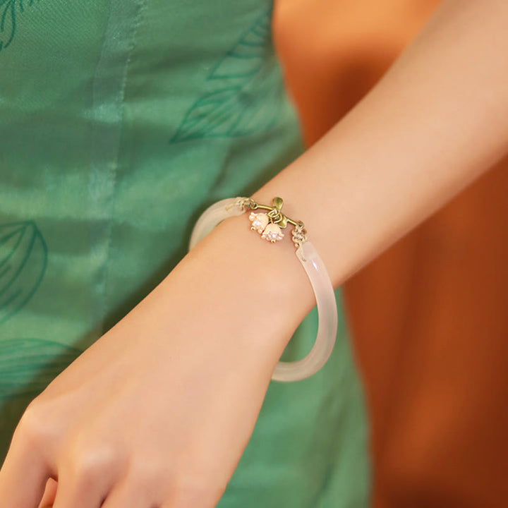 Brazalete de pulsera de fuerza de felicidad de flor de lirio de los valles
