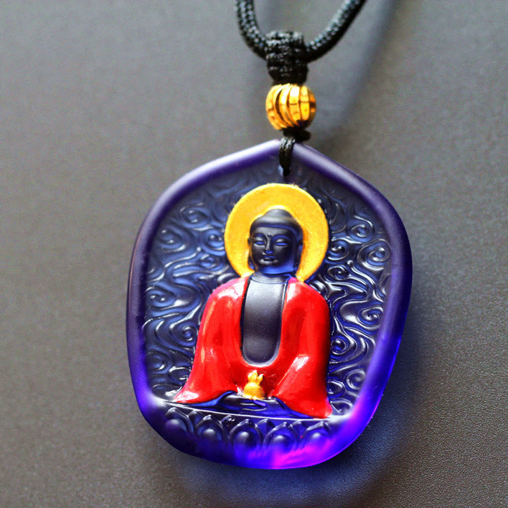 Buddha Stones Tíbet Medicina Buda Liuli Cristal Compasión Collar Colgante - Buda de la Medicina - image 8