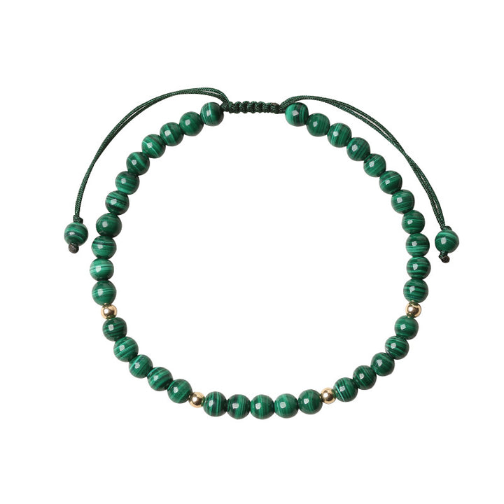Pulsera de cuerda de calma de protección de malaquita natural de Buddha Stones