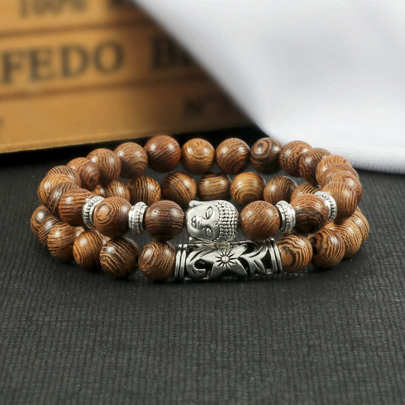 Pulsera de protección de Buda de ágata de cristal Natural, 2 uds., Buddha Stones