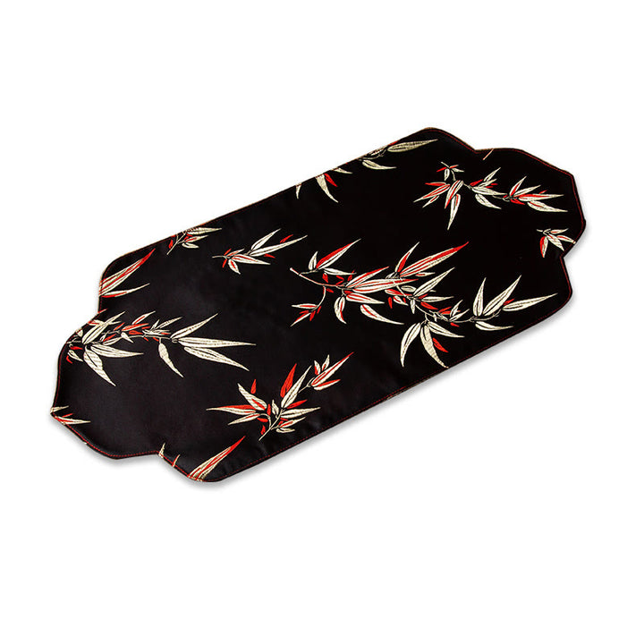 Tapete para taza con bordado de brocado de flor de ciruelo de bambú, posavasos para taza de té, Buddha Stones, ola de mar, tapete para té Kung Fu
