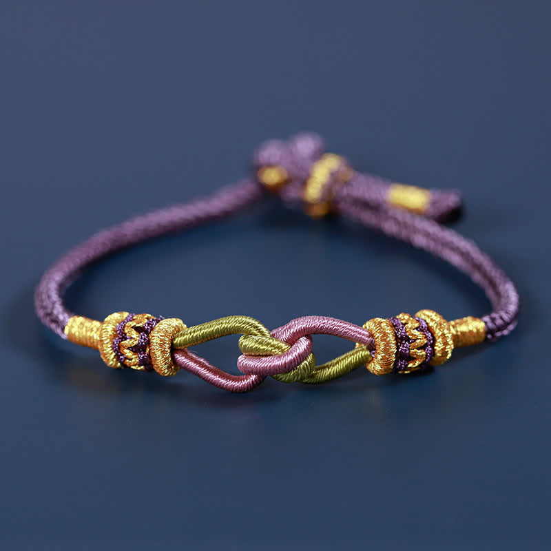 Pulsera de hilo trenzado con Buddha Stones, hecha a mano, anudada, fuerza de la fe