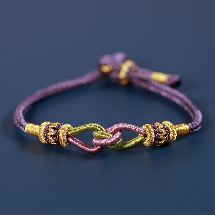 Pulsera de hilo trenzado con Buddha Stones, hecha a mano, anudada, fuerza de la fe