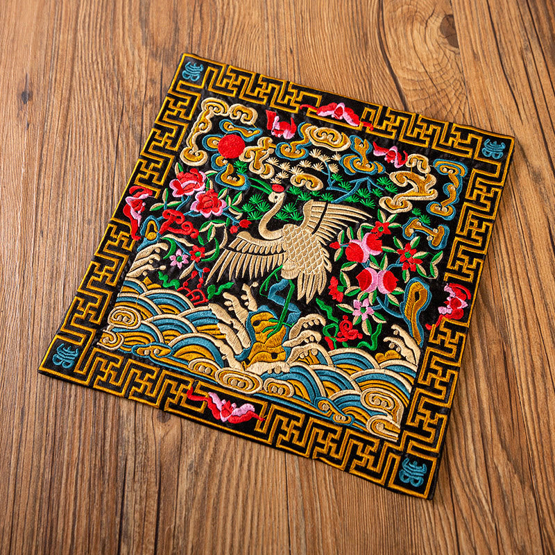 Alfombrilla para taza bordada con Buddha Stones , dragón Fénix, Kirin, posavasos para taza de té, tapete para té Kung Fu