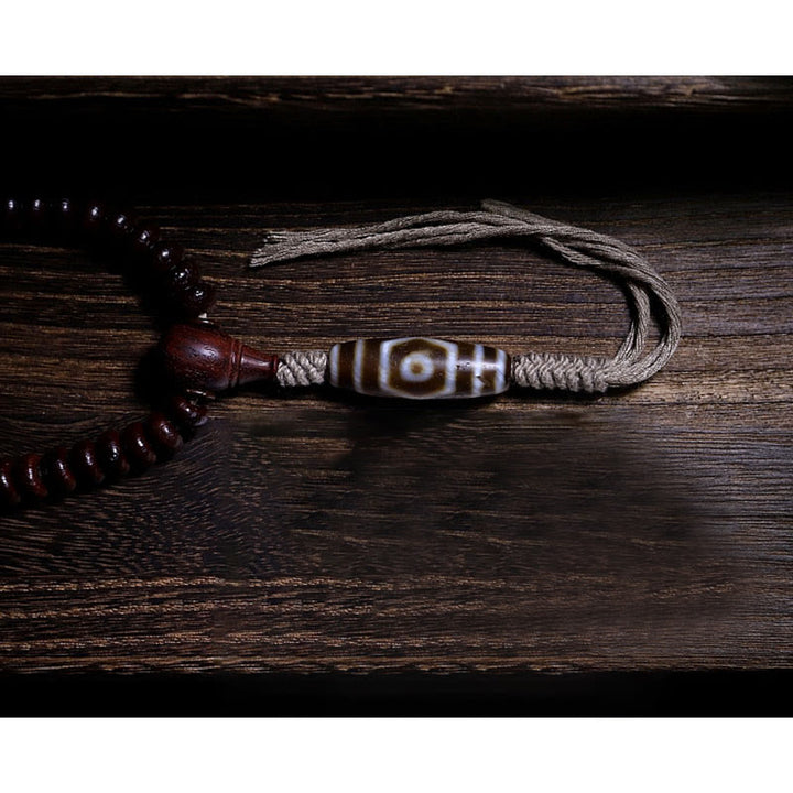 Buddha Stones naturales del Tíbet 108 cuentas de Mala semilla de Bodhi púrpura cuentas Dzi de tres ojos pulsera de armonía Dorje de cobre