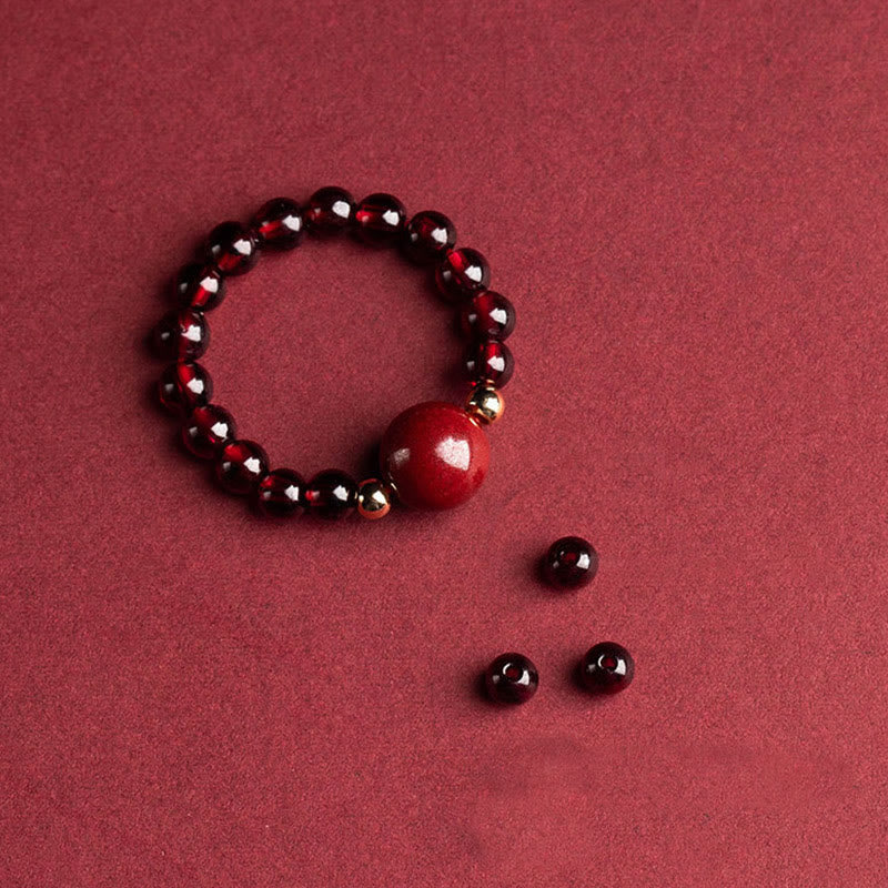 Anillo de protección de rosa con Buddha Stones , granate, cinabrio, PiXiu Om Mani Padme Hum
