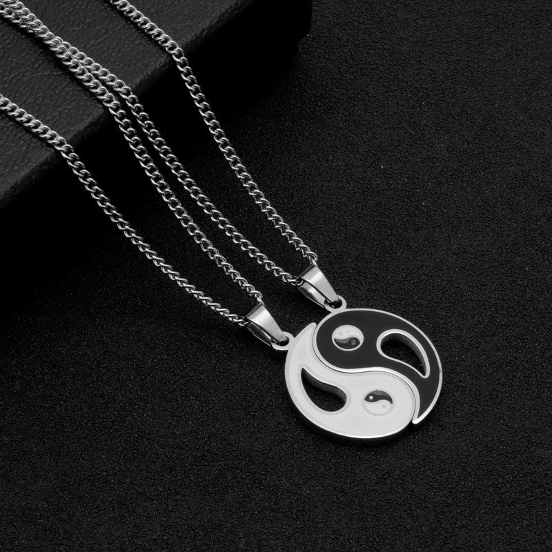 2 piezas collar de pareja con colgante Yin Yang