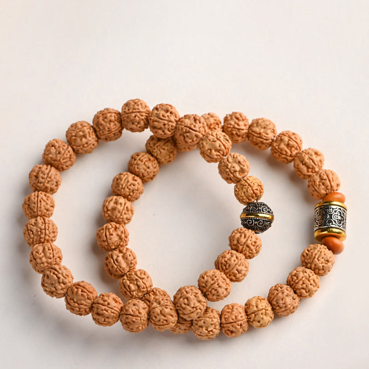 Buddha Stones Tíbet Rudraksha Bodhi Semilla Riqueza Pulsera auspiciosa