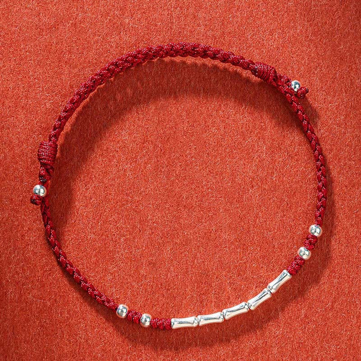 Pulsera de cuerda trenzada de protección de bambú multicolor hecha a mano con Buddha Stones Tíbet