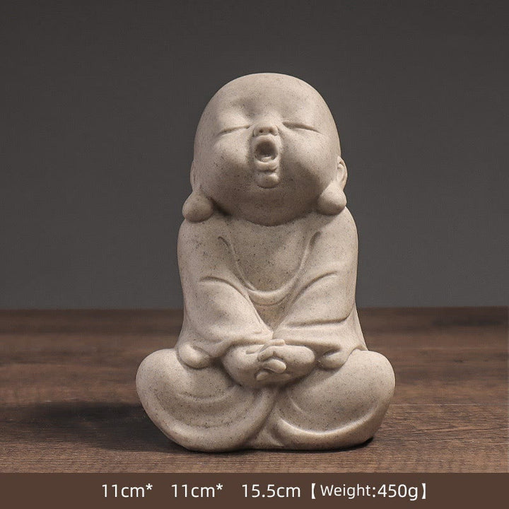 Buddha Stones meditación tibetana Buda monje bendición serenidad resina decoración del hogar