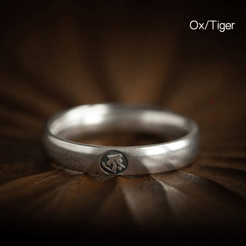 Anillo de plata de ley 925 con Buddha Stones , zodíaco chino, bendición de Buda natal