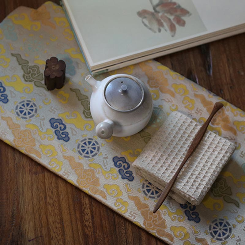 Posavasos para taza de té con diseño de brocado floral elegante
