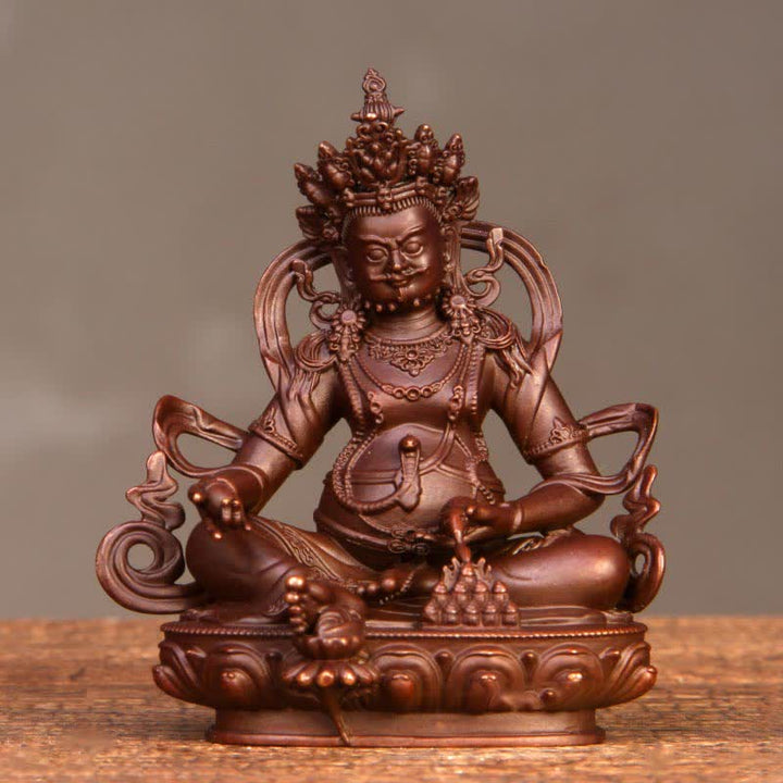 Estatuilla amarilla de Jambhala Bodhisattva, estatua de cobre de compasión, decoración para el hogar y la Oficina