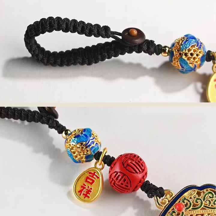 Llavero con dije de Ruyi con bendición del personaje Fu de Buddha Stones