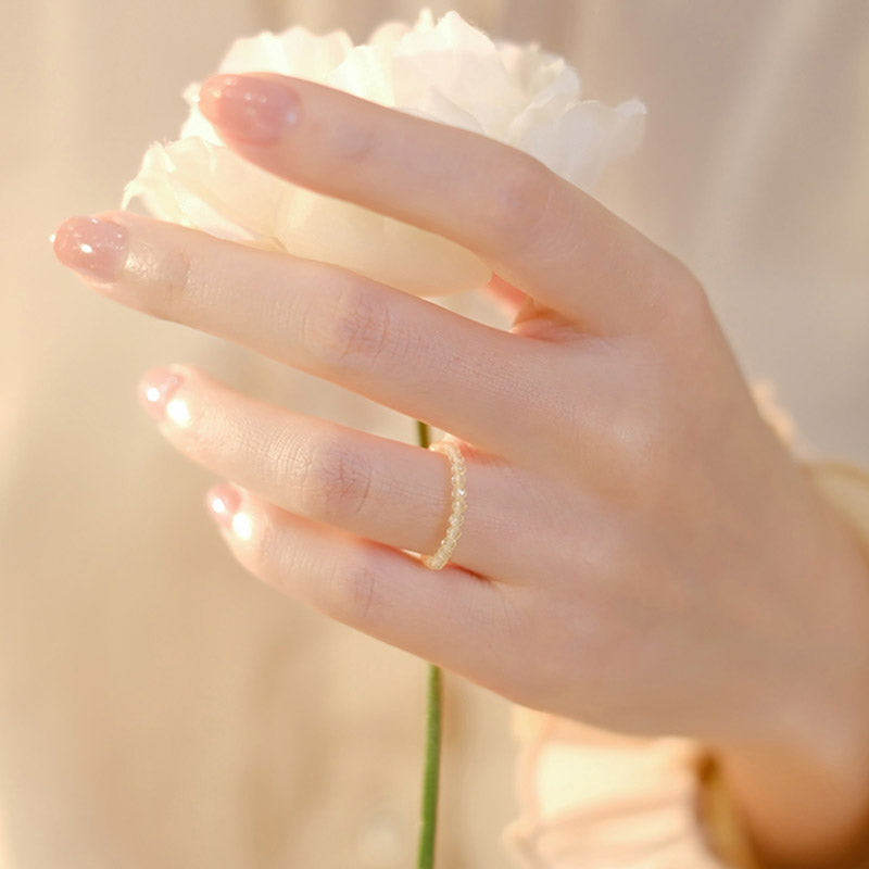 Anillo de prosperidad y felicidad con citrino natural de Buddha Stones