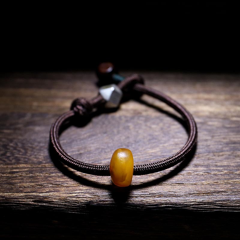 Pulsera de ansiedad transparente con Buddha Stones , Plata de Ley 925, zodíaco chino, Buda natal, ámbar Natural - Gallo-Acalanatha - 22 centímetros - image 0