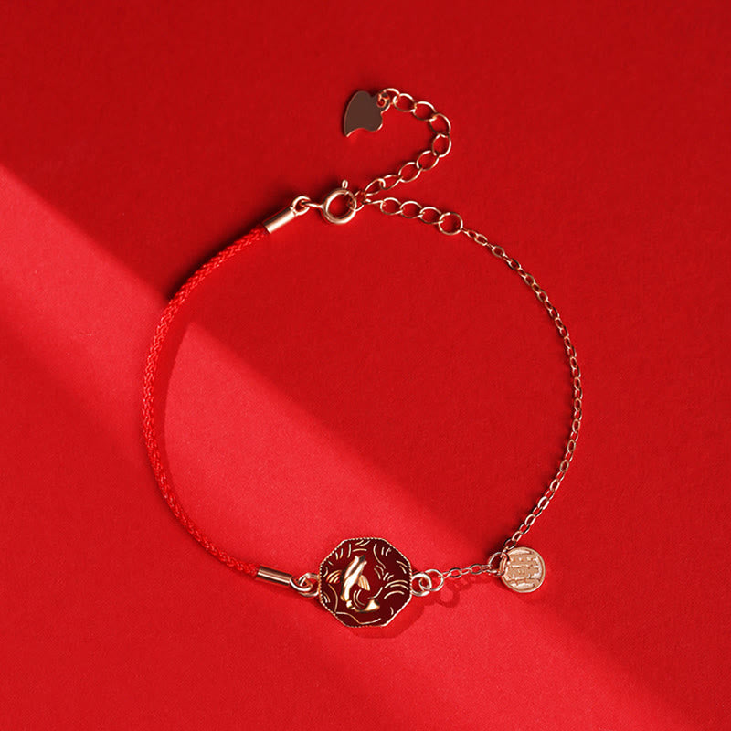 Pulsera trenzada hecha a mano con Buddha Stones, plata de ley 925, suerte, pez Koi, cambio de color, riqueza