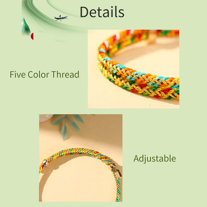 Pulsera hecha a mano para niños y adultos con diseño de Zongzi de cuerda colorida con Buddha Stones