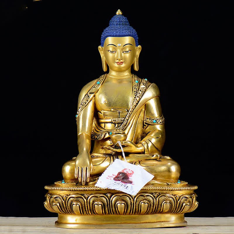 Estatua de cobre de la compasión de Buda Shakyamuni, decoración - image 2