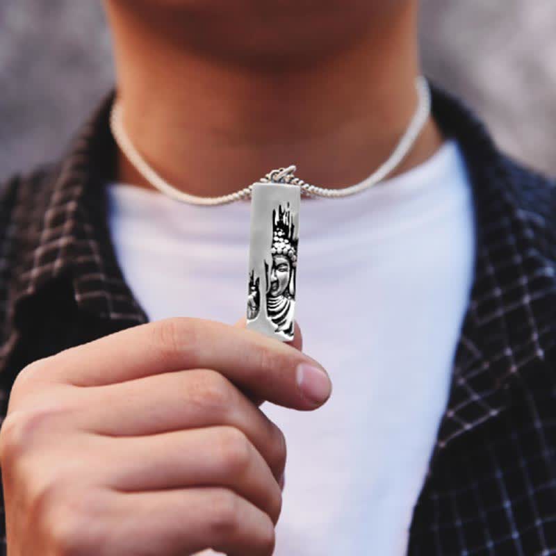 Collar con colgante de estilo vintage de la suerte con amuleto de protección y fuerza de Buddha Stones de Buda - image 11