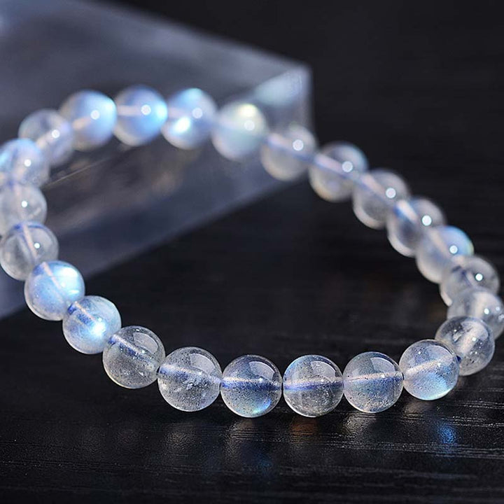 Pulsera de cuentas curativas de piedra lunar natural de piedras de Buddha Stones - image 2