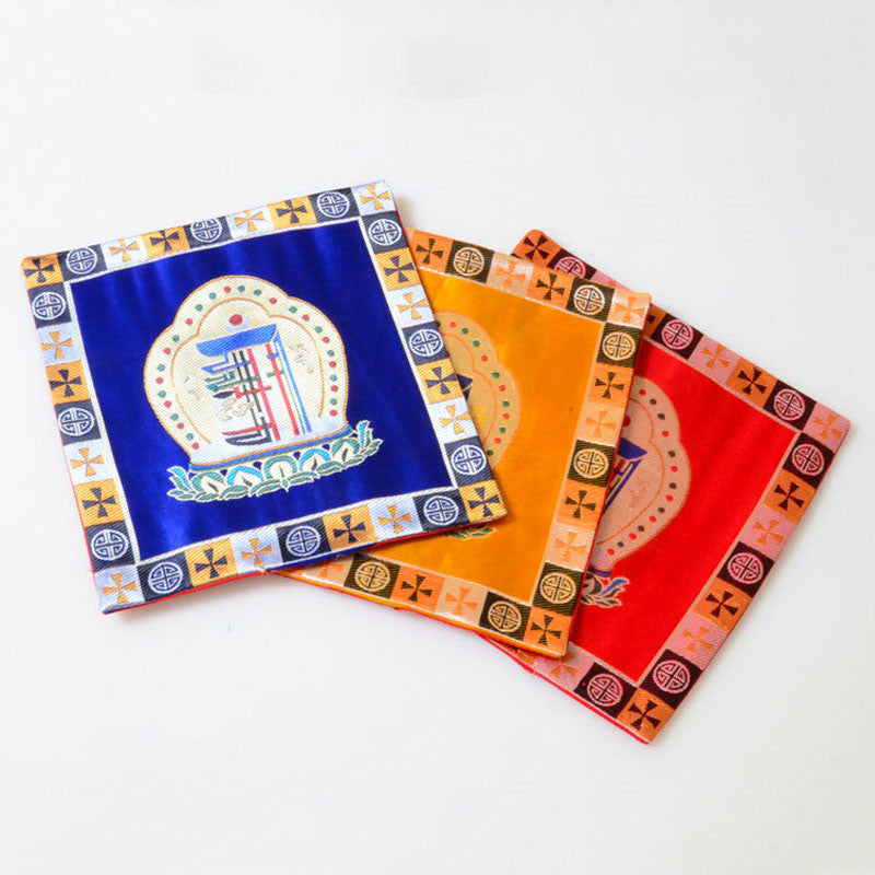 Estera de altar de oración Man-Bcu Kalachakra, estera de Jacquard para meditación curativa