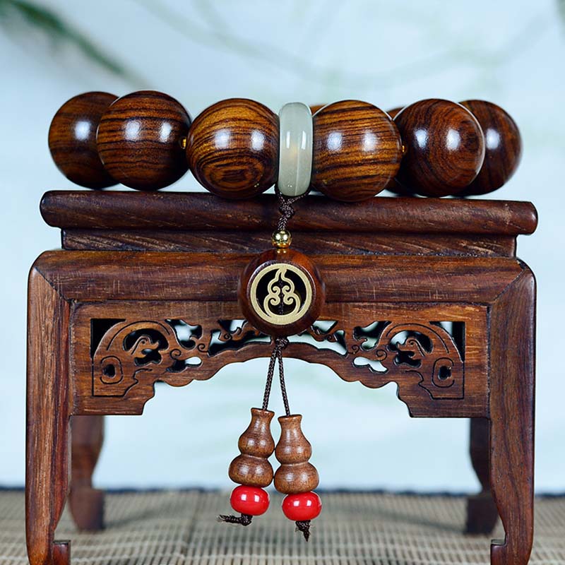 Pulsera con dije de Buddha Stones, palisandro, calidez, calma