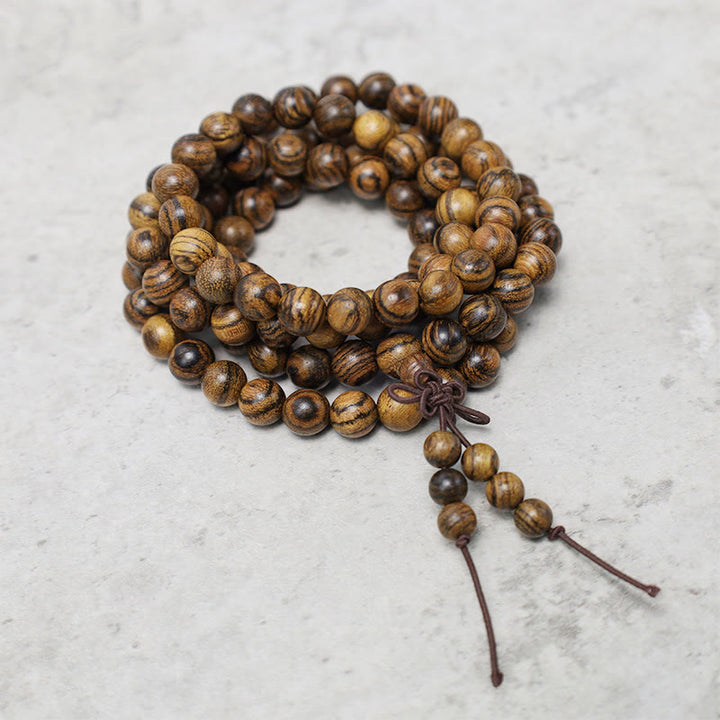 Pulsera de cuentas de Mala con Buddha Stones , 108, oración, meditación, sándalo, elástica