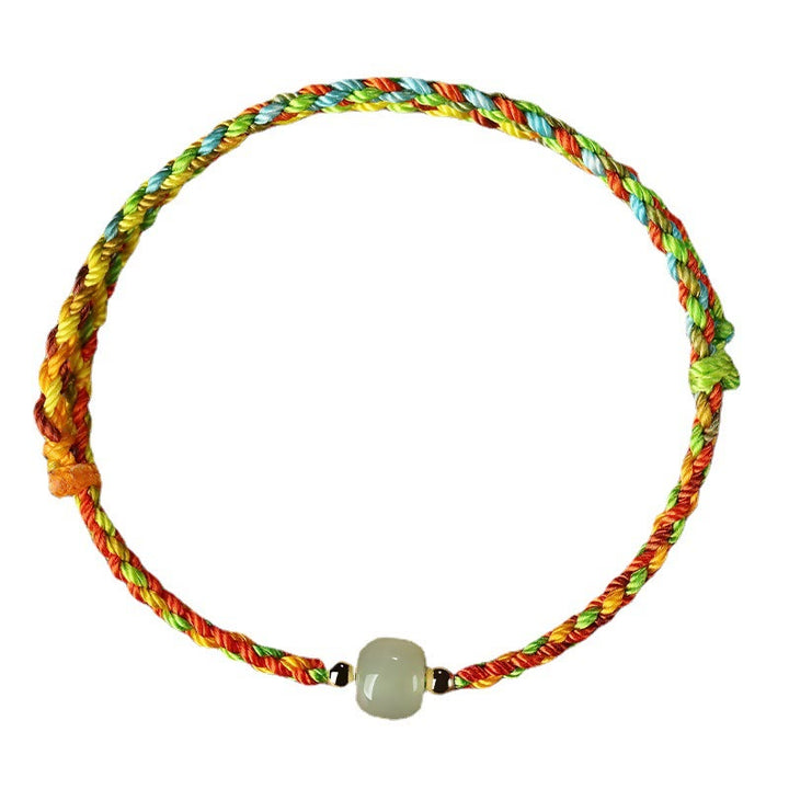 Pulsera de abundancia de cuentas de jade de la suerte de cuerda colorida de Buddha Stones