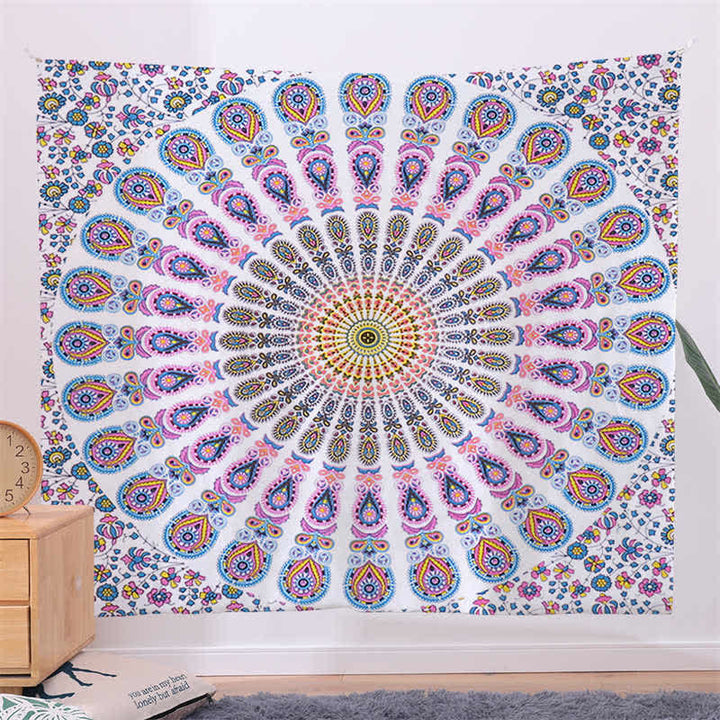 Tapiz con diseño de Mandala bohemio para colgar en la pared, arte de pared, enfoque creativo, decoración para sala de estar y hogar