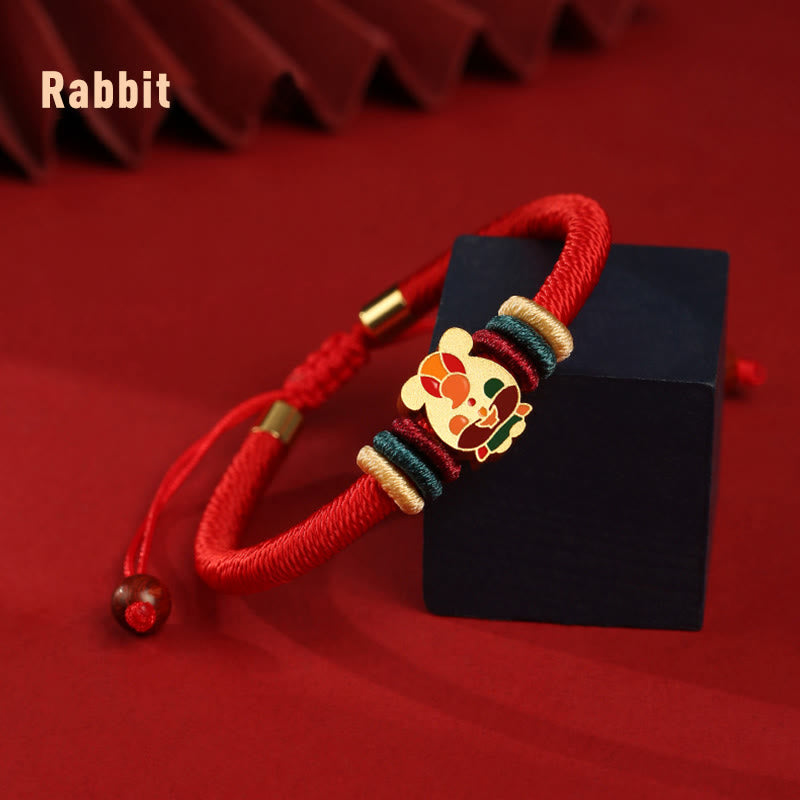 Pulsera roja trenzada de la suerte del zodíaco chino, hecha a mano, de Plata de Ley 925 con Buddha Stones , Año del Dragón