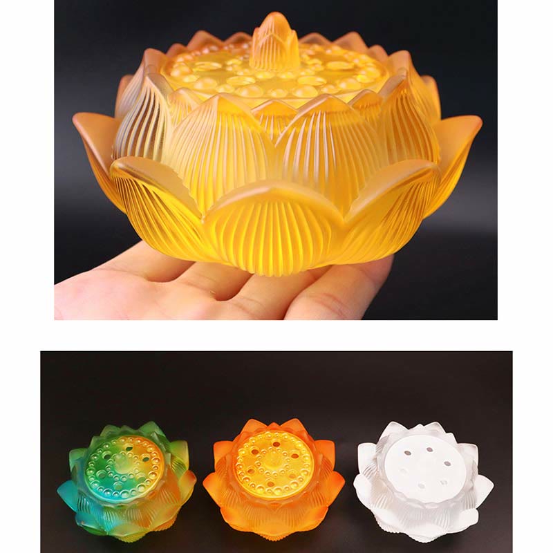 Quemador de incienso de meditación curativa de cristal Lotus Liuli